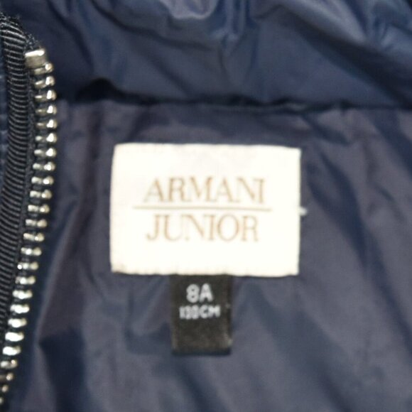 ARMANI JUNIOR Duck Down Puffer Jacket Parka Navy Preppy Luxury Winter Coat 8 A - Picture 9 of 9
